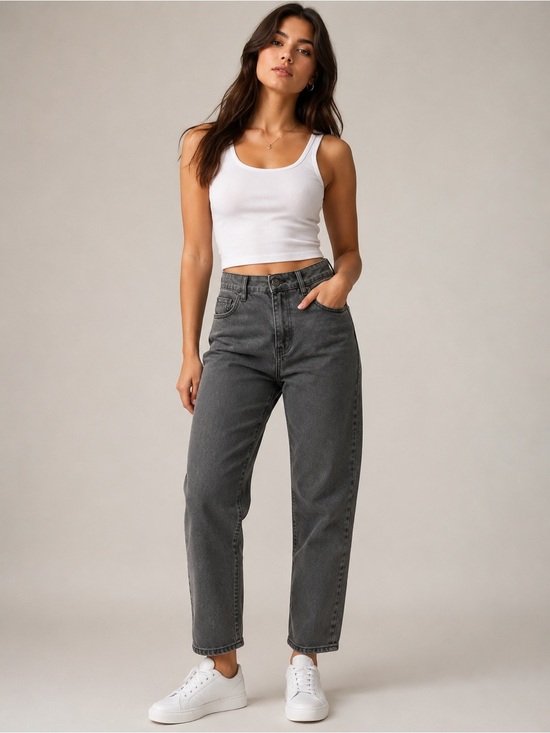 PacSun Denim - PacSun Gray Mom Jeans Women’s Size 30 High Rise Straight Leg Denim